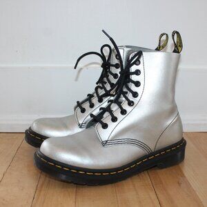 Dr Martens Pascal Metallic Silver Boots